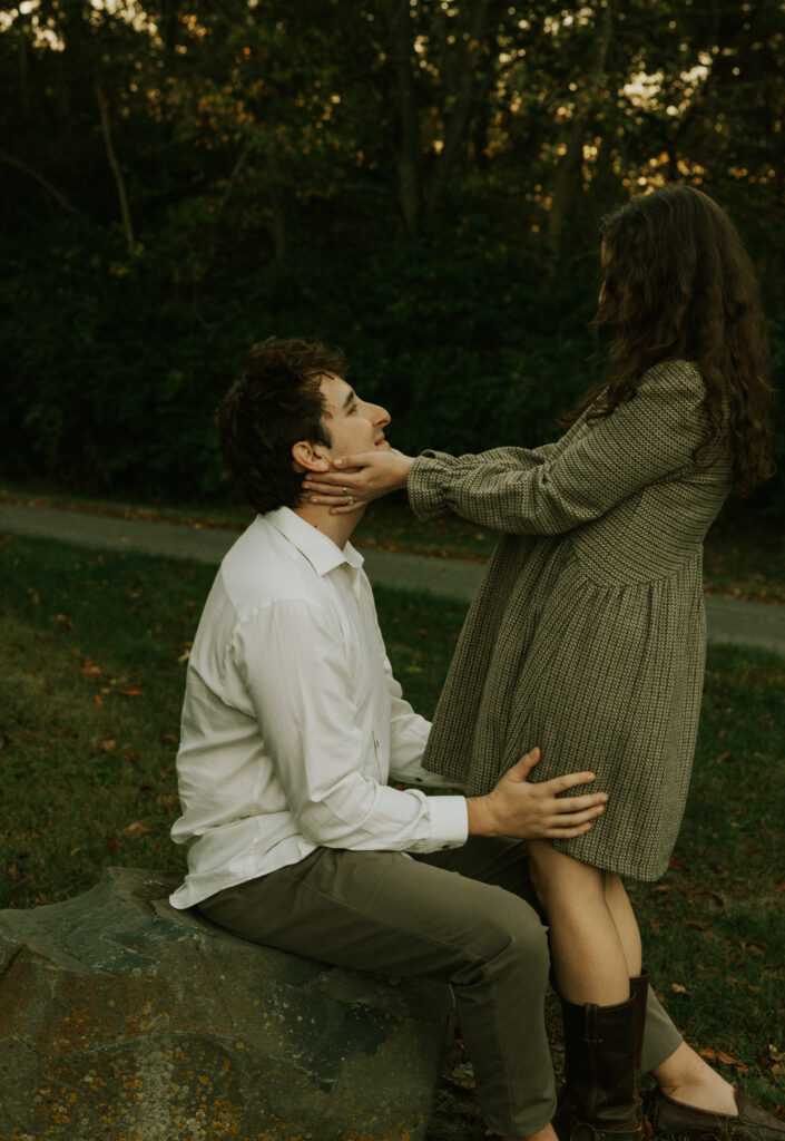 Engagement outfit inspiration, from a photo shoot in Bloomington, Indiana.