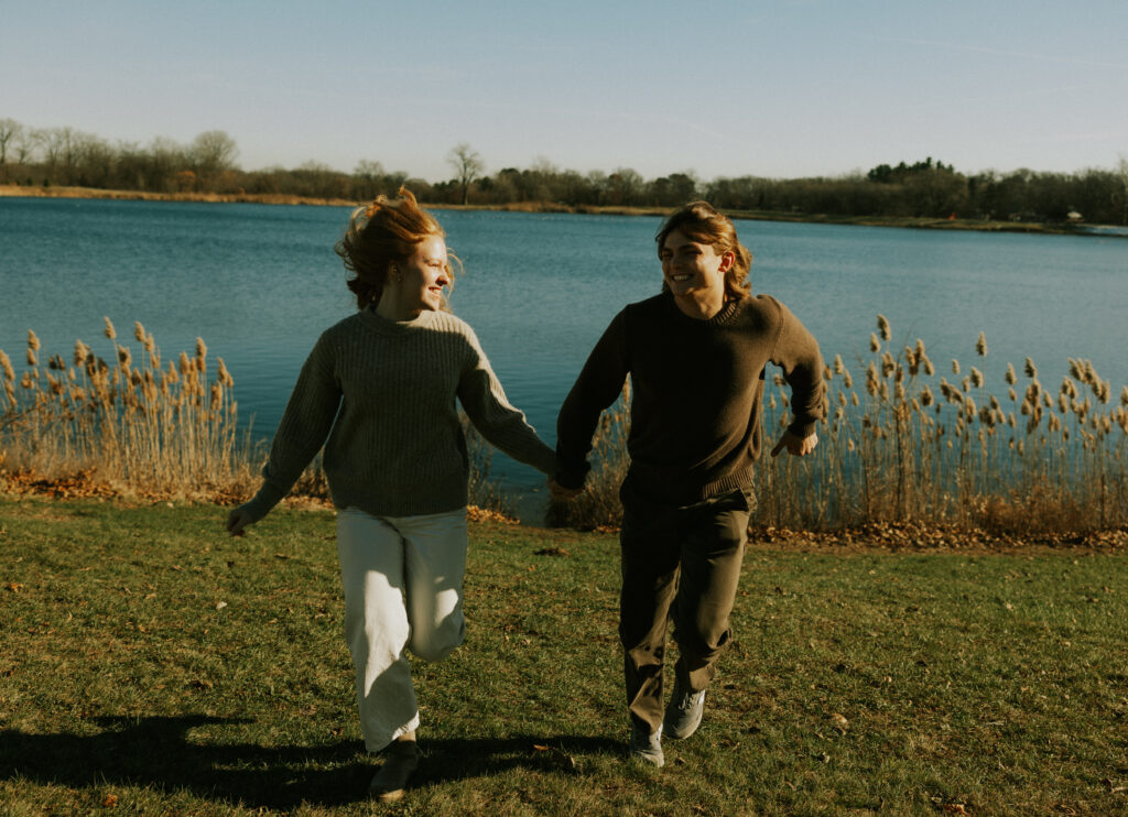 Engagement outfit inspiration, from a engagement photo shoot in Goshen, Indiana.