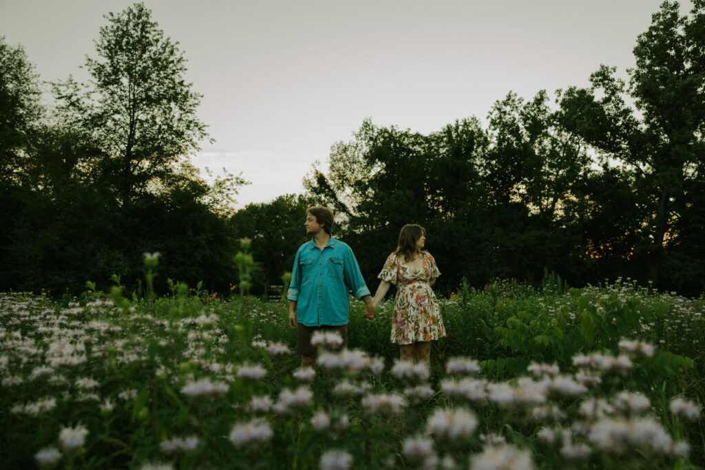 Engagement outfit inspiration, from a engagement photo shoot in Elkhart Indiana.