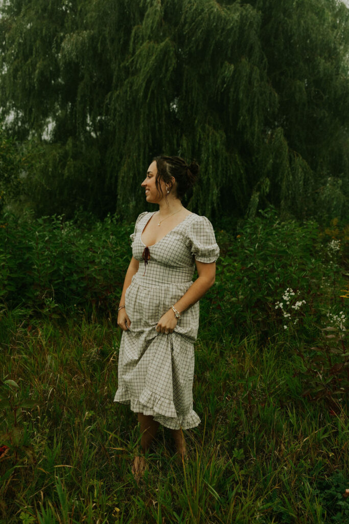 Couple getting engaged on Mackinac Island, Michigan taking couples pictures.