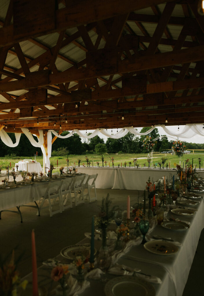 Reception space at Vintage Meadows in Goshen, IN.