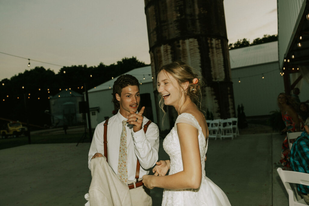 Bride and Groom sharing their first dance together.