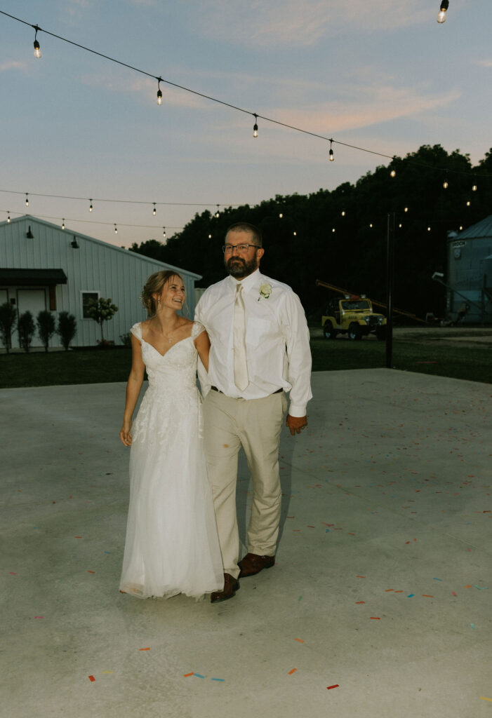 Bride dancing with her dad to an old rock song.
