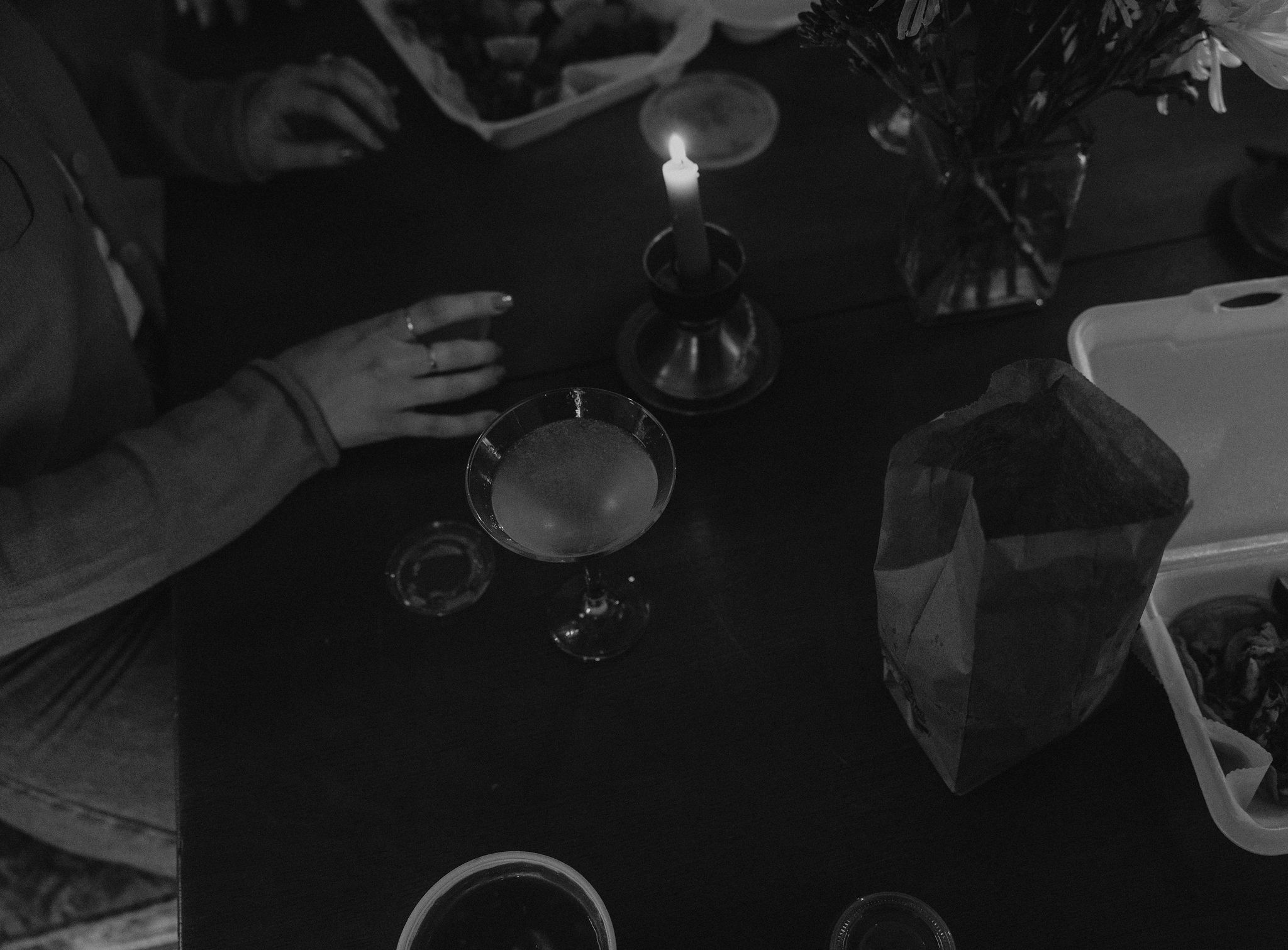 Couple enjoying Mexican date night at their in home date night.